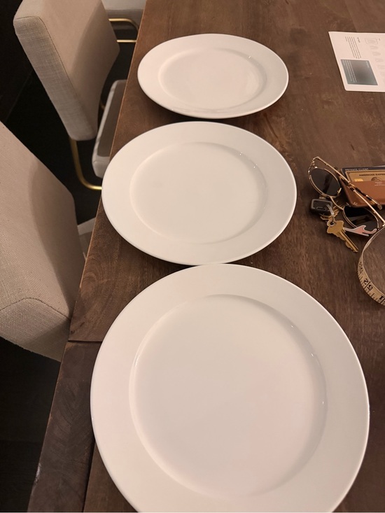 Wilmax England Other - White Ceramic Dinner Plates - Classic Round Set of 3 Porcelin 11 inch